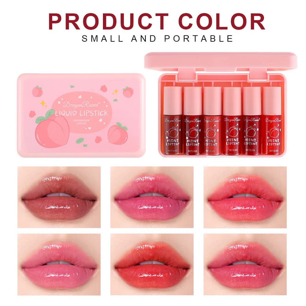 Amazon.com : 6Colors Peach Lip Stain Set, Korean Water-Based Long
